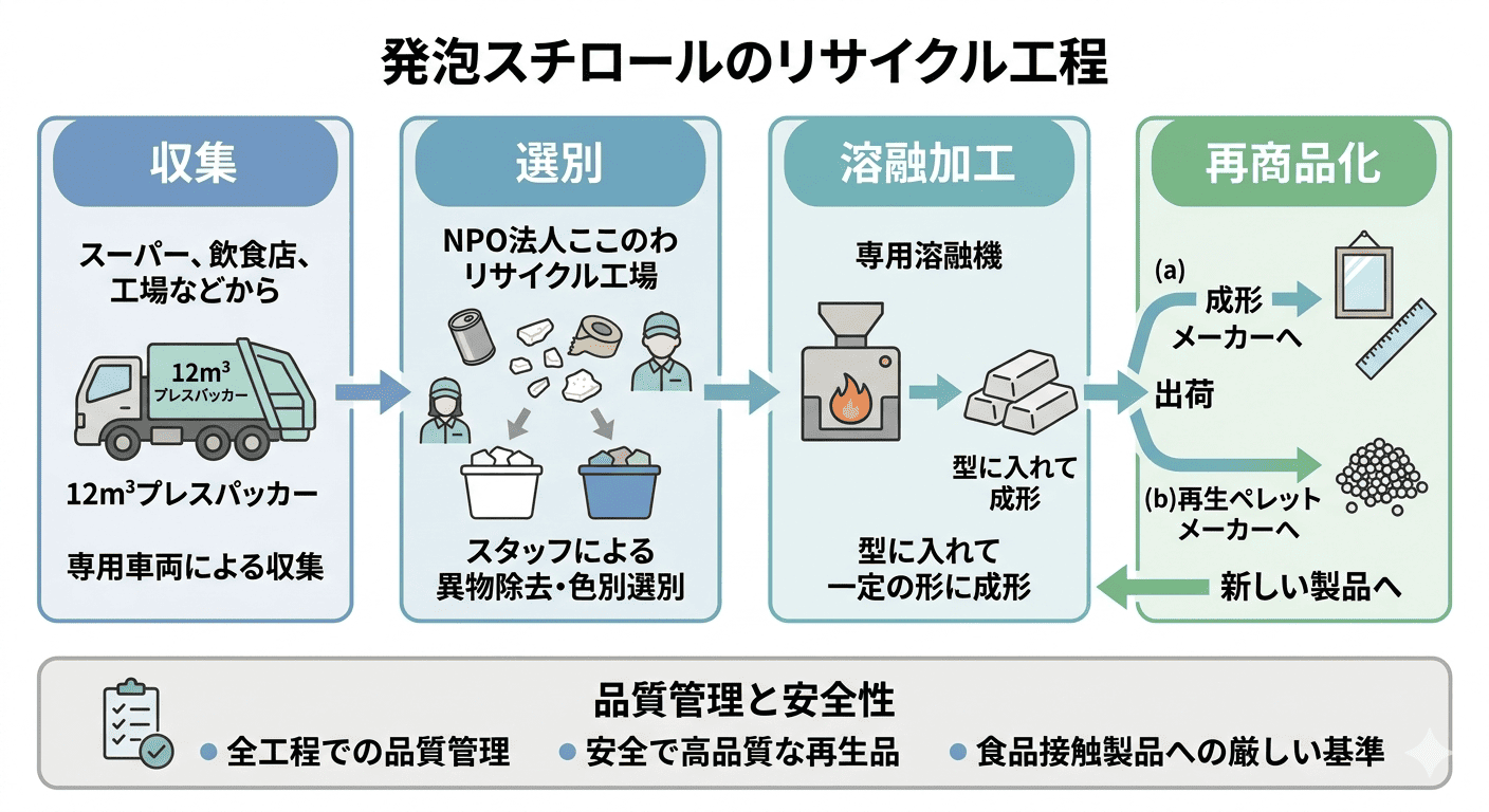 発泡スチロール リサイクルの流れ