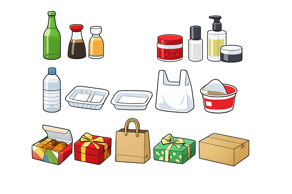 容器包装リサイクル法,リサイクル対象の容器