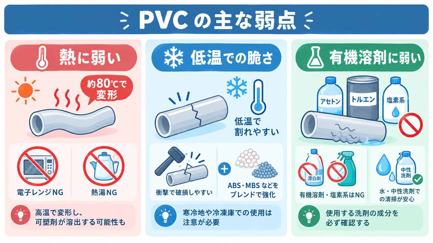 PVCの主な弱点