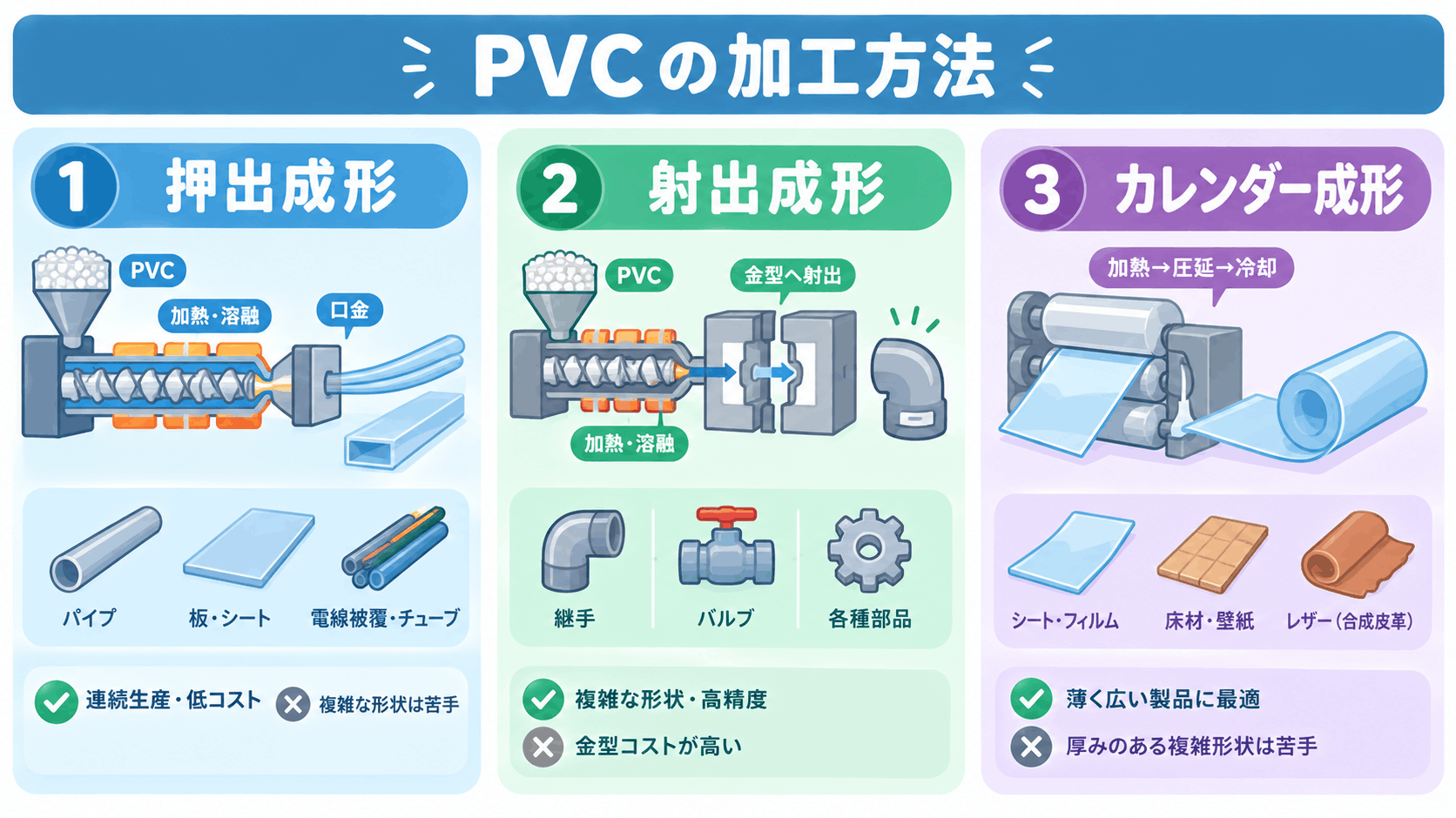 PVCの加工方法