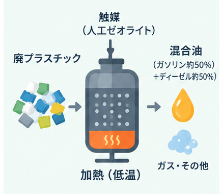 油化,媒介接触分解方式