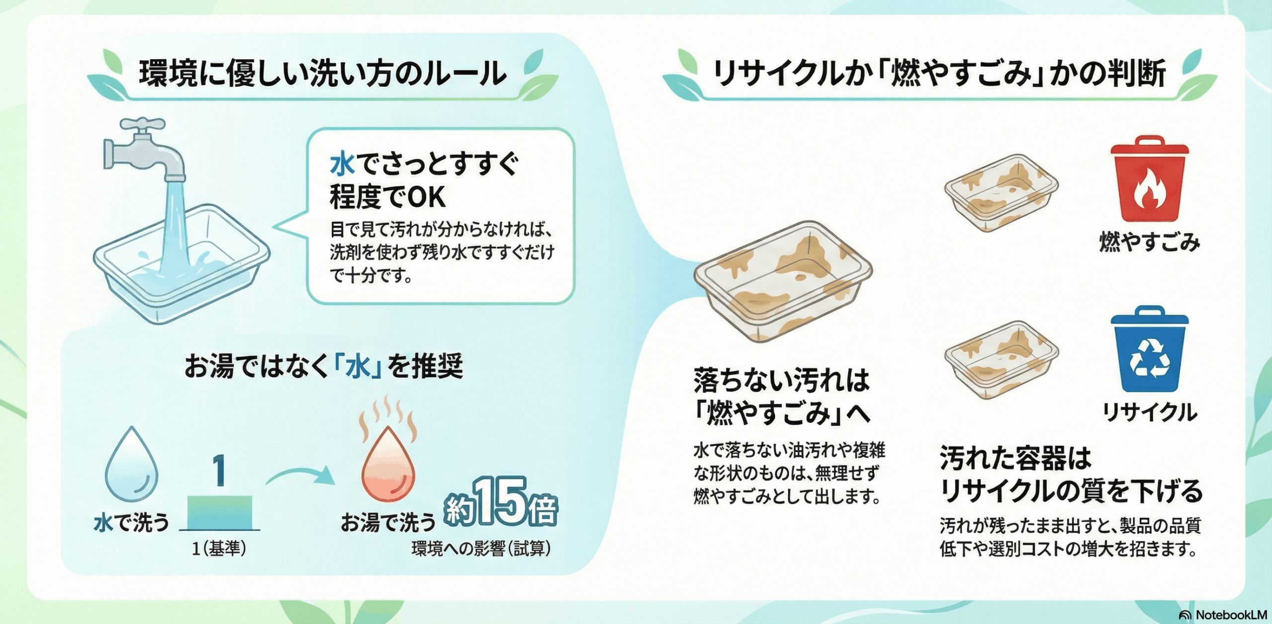 プラスチックごみ　洗った方がいい？